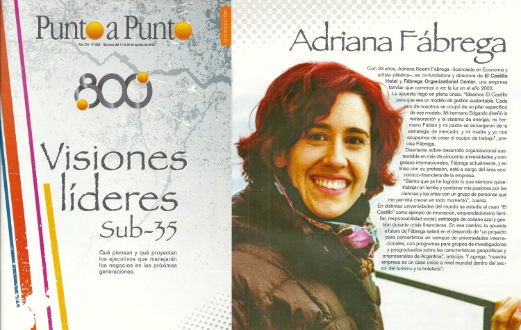 Adriana Fábrega en revista Punto a Punto